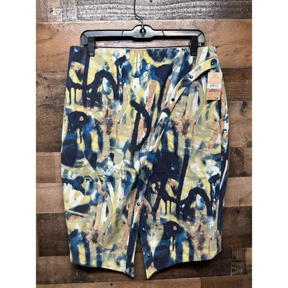 Jupe Crayon Imprimée RACHEL Rachel Roy - Taille XS, Marine Et Orange - Neuve Avec étiquettes